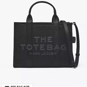 Marc Jacobs Black wolf grey or cement  Medium Tote Bag